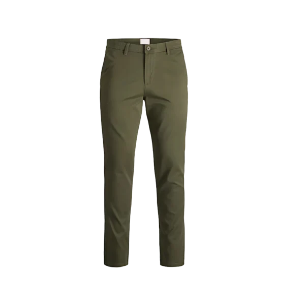 Green Cotton Slim Fit Chino Pants